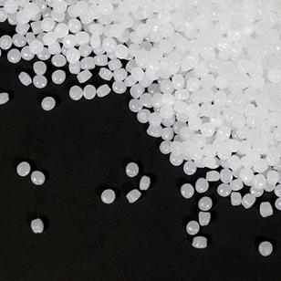 polymer pellets isolated on black background