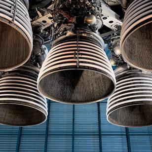 saturn v rocket engine and exhaust pipes